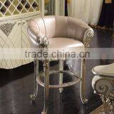 Comfortable French Louis XV Style Bar Chair, Silver Foil Leather Seat Bar Chair thumbnail-1