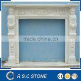 Modern Hand Carved Marble White Electric Fireplace for Sale thumbnail-1