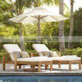Adjustable Teak Wood Beach Lounge Chair Garden Wooden Sun Lounger thumbnail-1