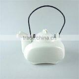 Cheap Ceramic Plain White Unique Shape Drinkware Type Tea Pot 500ml thumbnail-1