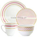 Tableware Porcelain Custom Pink Dinner Set , Design Your Own Porcelain Dinnerware thumbnail-3