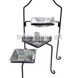 Iron Stand With Aluminium Bowls thumbnail-1