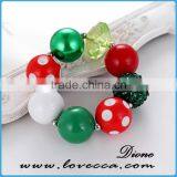 Small Colorful Balls Green Girls' Bowknot Christmas Charm Ornament Bracelet thumbnail-3