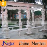 outdoor lady statue white marble garden pavilion for sale NTMG-254S