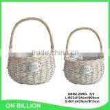 Custom Willow Garden Flower Basket With Plastic Liner thumbnail-6
