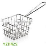 Eco-friendly stainless steel cooking french fries wire mesh deep filter mini fry basket