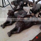 Bronze Metal Lying Rabbit Sculpture thumbnail-1