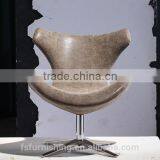 YYF2 Lofty High Quality Italian Vintage Leather Antique Adjustable Dining Swan Chair thumbnail-5