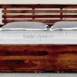 New Modern Design Natural Storage Wooden Bed thumbnail-1
