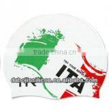 Italy Country Flag Patriotic Silicone Swimming Caps With CE/ROHS Certification thumbnail-2