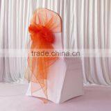Fancy Big Cheap Colorful Organza Chair Hood Chair Cap Chair Sash for Wedding Decor thumbnail-3