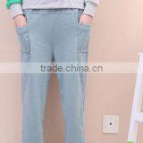 Blue Fleece Winter Long Pants With Panda Printing thumbnail-1