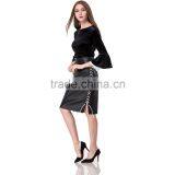 Domin Fashion Black PU Leather Design Skirts Women thumbnail-5