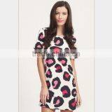 HD-D280 Wholesale Fashion Women Leopard Short Dress/ladies Casual Dress thumbnail-1