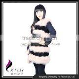 CX-G-B-248 Excellent Turkey Feather Girls Fur Vest thumbnail-4