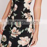 Global Fashion Floral Cross Back Midi Dress Multi Slinky Double Strap Split Dress Deep V Neck Evening Dress thumbnail-5