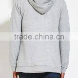 Latest Cheap Men Gray Plain Thick Hoodies thumbnail-3
