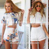 Wholesale - Women Beach Dresses Holiday Dresses Hot Fashion Women Crop Top Midi Skirt Set Summer Holiday Beach Sexy Sets Trendy thumbnail-1