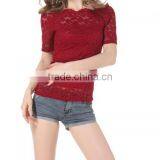 2017 Women Sexy Tight New Style Lace Latest Blouse Styles thumbnail-2