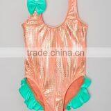 Latest Girl Beachwear With Peach And Teal Mermaid One-Piece Girl Swimsuit Children Clothing G-NP-S905-312 thumbnail-1