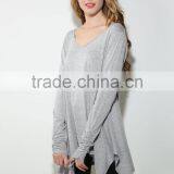 Fashion Women's Sexy Fashion Loose Tops Long Sleeve V Neck Casual Blouse For Sale thumbnail-4