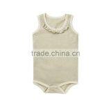 High Quality Blank Organic Cotton Baby Girl Blank Baby Rompers thumbnail-3