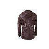 Luxury and Casual, Size 48, Size 50, Young Mens Fashion Hooded PU Leather Coat thumbnail-1