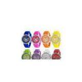 39MM Case Women Rhinestones Silicone Wrist Watch With Debossed / Embossed Logo thumbnail-1