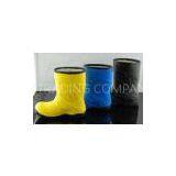 Durable Walking PU Half Rain Boots Environmental Black Embossed thumbnail-1