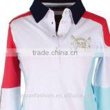 100% Cotton Customized Long Sleeve Polo Shirt for Lady Horse Riding Shirt thumbnail-3