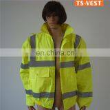 Security Protection Roadway Safety Waterproof Oxford Fabric Yellow Good Quality on Sale EU Market High Visibility Jacket thumbnail-1