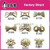 Fashion Lady Shoe Decorative Flower Pattern Gold Cheap Plastic Shoe Buckle