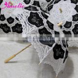 White and Black Gothic Style Amelie Wedding Umbrella Parasol