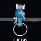 2014 lovely fashion blue crystal owl wholesale eyeglass holder