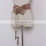 TWOTWINSTYLE PU Leather Wide Belt For Women Snakeskin Tassel Lace Up Spring Cummerbund Fashion New thumbnail-7