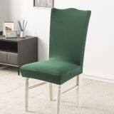Turquoise Brushed Stretch Dining Room Chair Covers Soft Removable Dining Chair Slipcovers thumbnail-2