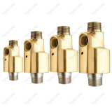 Duoflow design brass housing high speed rotary union for cooling water, hydraulic oil, air
