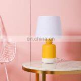 UK Simple Customize Small Cylinder Ceramic Cheap Matte Desk Lamps for Hotel Bedside thumbnail-3