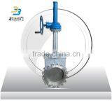 4Inch PN10/16 Worm Operated Stainless Steel 316 Cast Iron Wafer Price Knife Gate Valve thumbnail-5