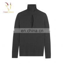 Women Fashionable Black Turtle Neck Cashmere Pullover Sweater thumbnail-5