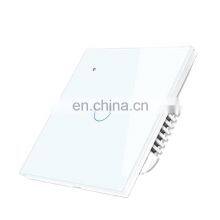 Universal WIFI Touch Smart Wall Switch Voice Mobile APP Remote Control Wall Switch 1 Open Glass Panel Switch