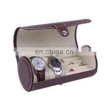 Portable 3 Slots Carbon Fiber Leather Watch Box Case Jewelry Storage Box thumbnail-1