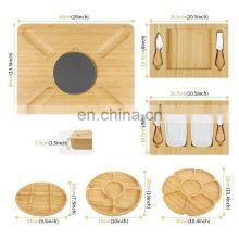 Bamboo Wood Extra Large Charcuterie Board Cheese Board Set With Hidden Drawer And Slate Stone thumbnail-2