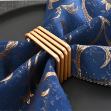 Factory Cheap Wholesale Wedding Gold Spiral Square Napkin Ring thumbnail-3
