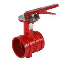 AWWA ANSI Awwa DIN Pn10/Pn16 DN150 Cast Iron Groove Butterfly Valve With Lever Wafer Type Butterfly Valve thumbnail-3