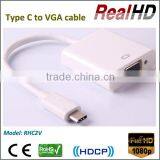 Top Seller 1080p TYPE C Mini USB3.0 to VGA Cable Adapter for Computer/smart Phone thumbnail-1