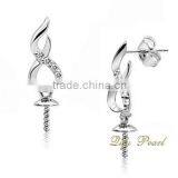 9k Gold Fashion Pearl Earring Settings thumbnail-1
