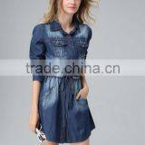 Garment Factory Manufacturer Winter Autumn Fashion Sexy Ladies Club Dress Sleeveless Top Blue Jeans Women Dresses thumbnail-3