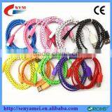 Standard USB Type and Mobile Phone Use Fabric Braided USB Charger Cable 1M 2M thumbnail-1