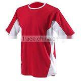 100% Polyester Men's Round Neck Half Sleeves T-Shirt Red With White Side Panels thumbnail-1